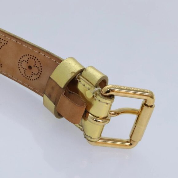 LOUIS VUITTON Monogram Mahina Ceinture Belt Leather Gold M9614W LV Auth bs17576 - Picture 10 of 16